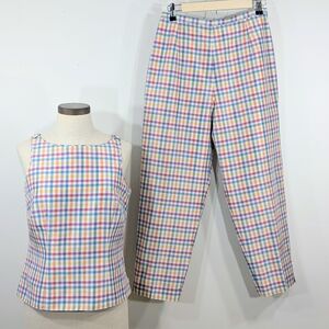 Talbots Multicolor Plaid Cropped Pants